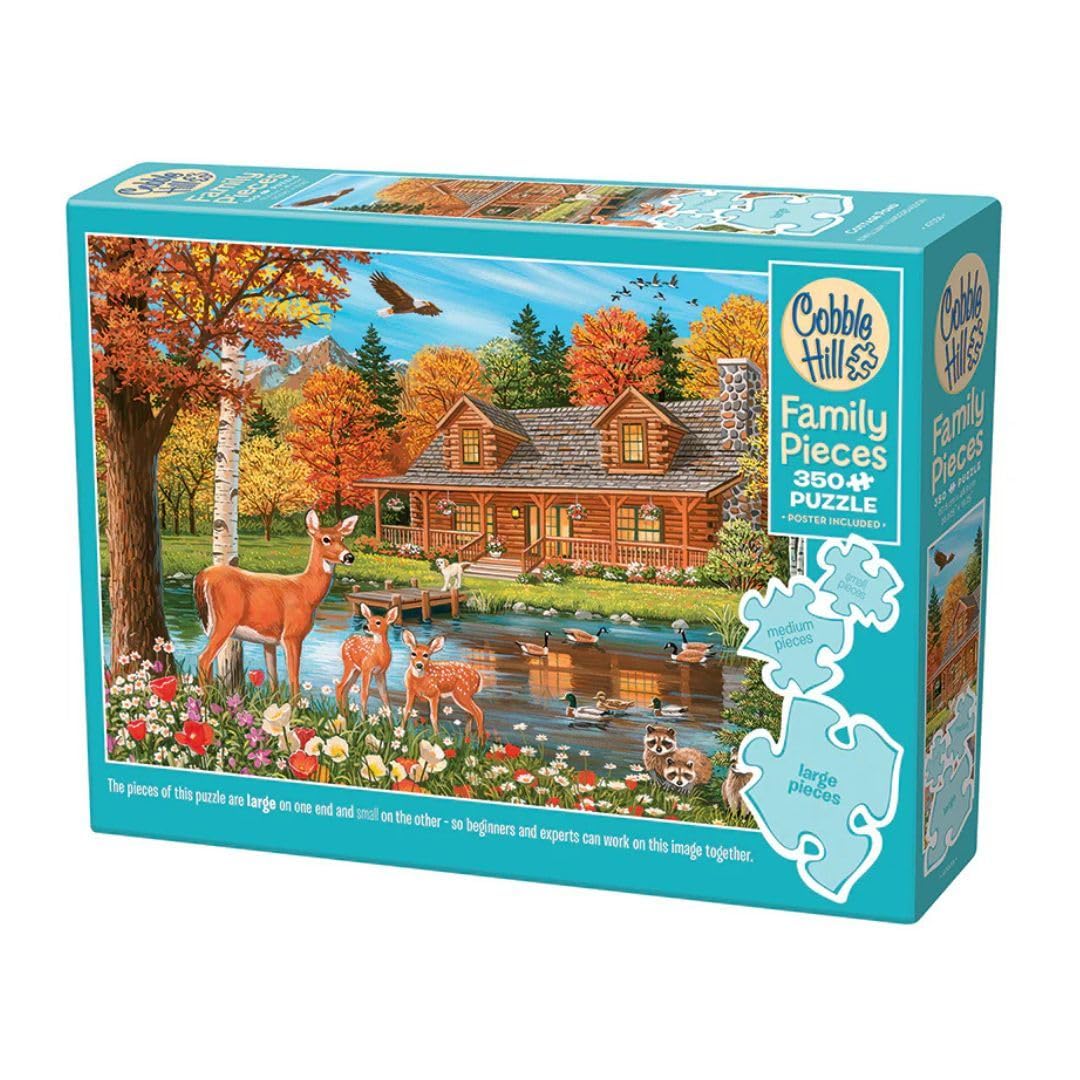 Cobble Hill Family Piece's 350 Puzzle - Cottage Pond (Family) - Sample Poster Included