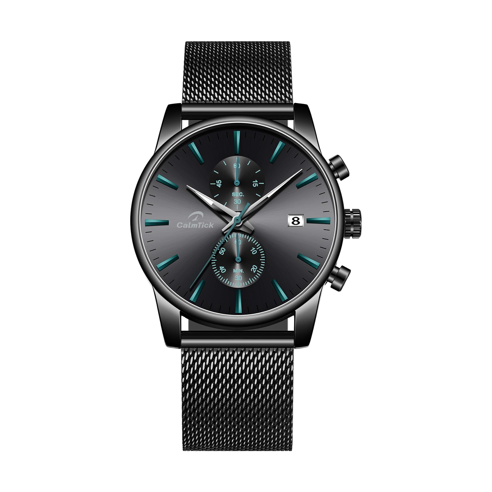 Orologio al quarzo da uomo, lancette luminose, indicatore della data, quadrante cronografo, resistenza all'acqua 30 m, movimento giapponese VD51, orologio classico casual business