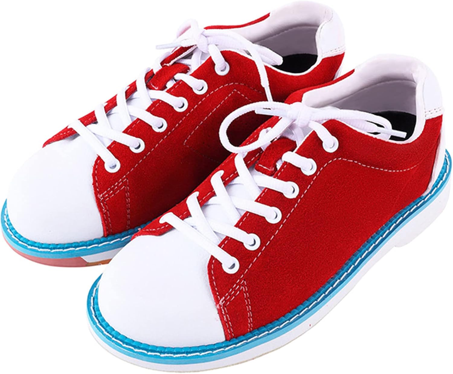 Women's Bowling Shoes Lace-Up Round Head Leather Lightweight Breathable Fashion Athletic