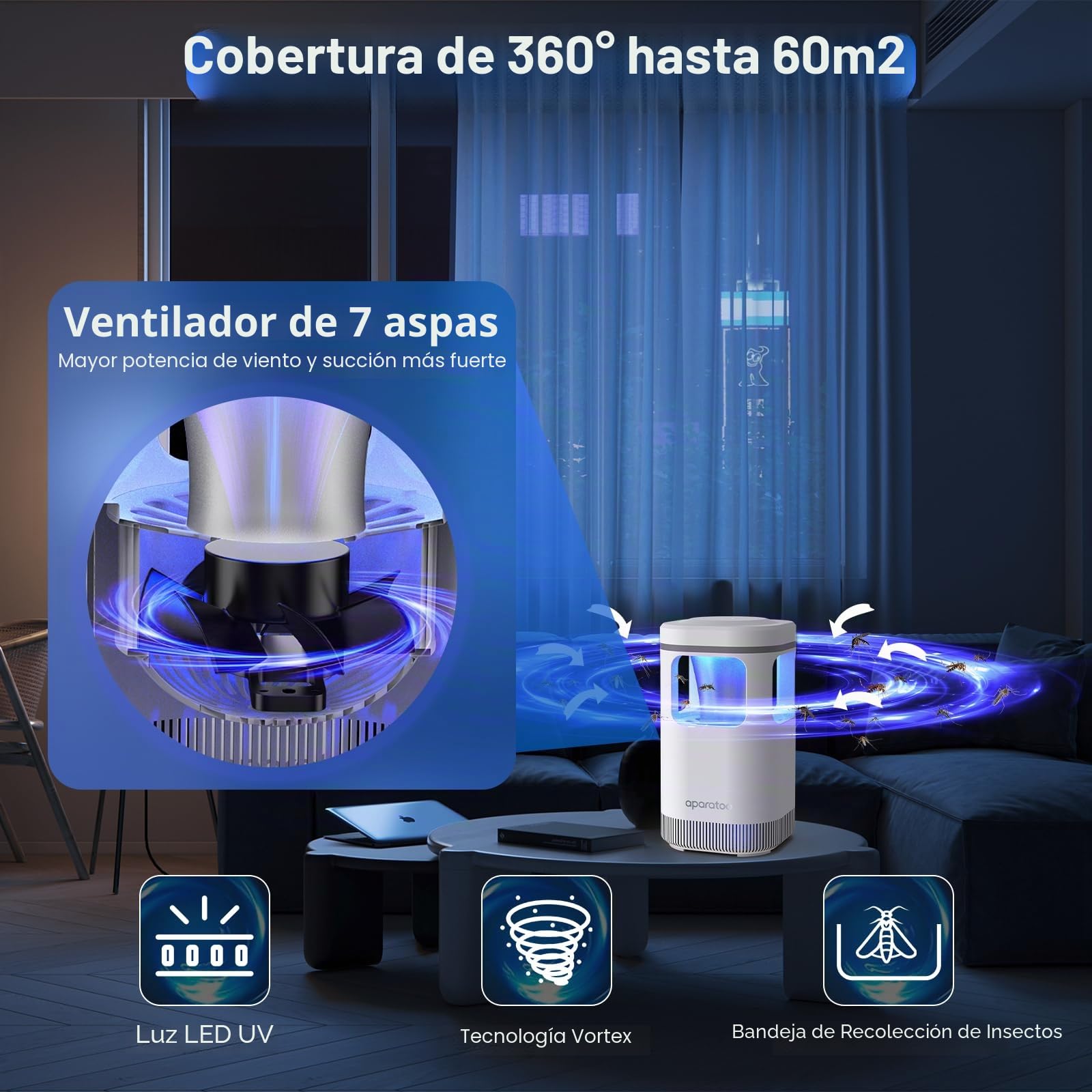 Mata moscas, lámpara matamoscas eléctrica, trampa para insectos, matamoscas de frutas USB, mata insectos UV para dormitorio, camping, cocina, oficina, atrapamoscas seguro para exteriores e interiores