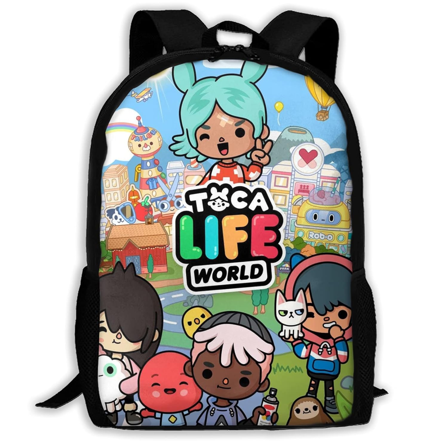 YOJecf TocaBocaWorld Backpack 3D Printing School Bag Leisure Travel