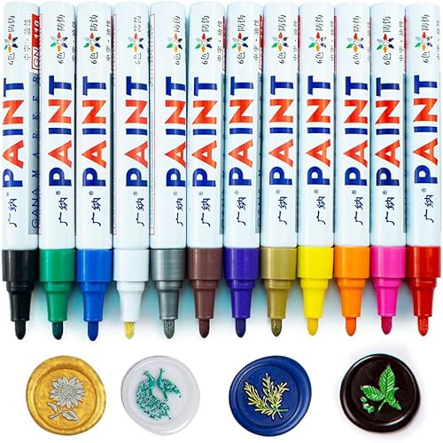 Bolígrafo de sellado de cera, 12 bolígrafos de color para todas las cuentas de sellado de cera o palos de sellado de cera, para tarjetas de