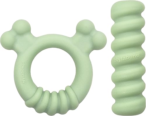 Vista 23 de Nylabone Material sensorial calmante para cachorros, juguete masticable, juguetes para cachorros de dentición, sabor a mantequilla de maní, pequeño