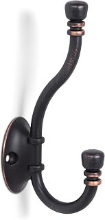 BirdRock Home Classic Wall Mounted Robe and Towel Hooks, Dual Hook, Towel Robe Hat Coat Hook, Larg 2 Countoil Rubbed Bronze