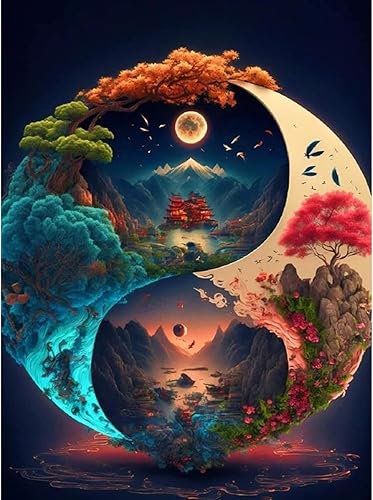 JAKI Kit de pintura de diamantes de árbol de la vida para adultos, kits de arte de diamantes de árbol para adultos, kits de arte de gemas para