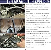 Vista 4 de 24" Univeral Throttle Cable Kit Stainless Steel Braided Adjustable Automotive Accelerator Cable Covering Locking Kit