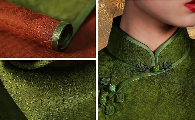 Profile view showing piping and jacquard detailing