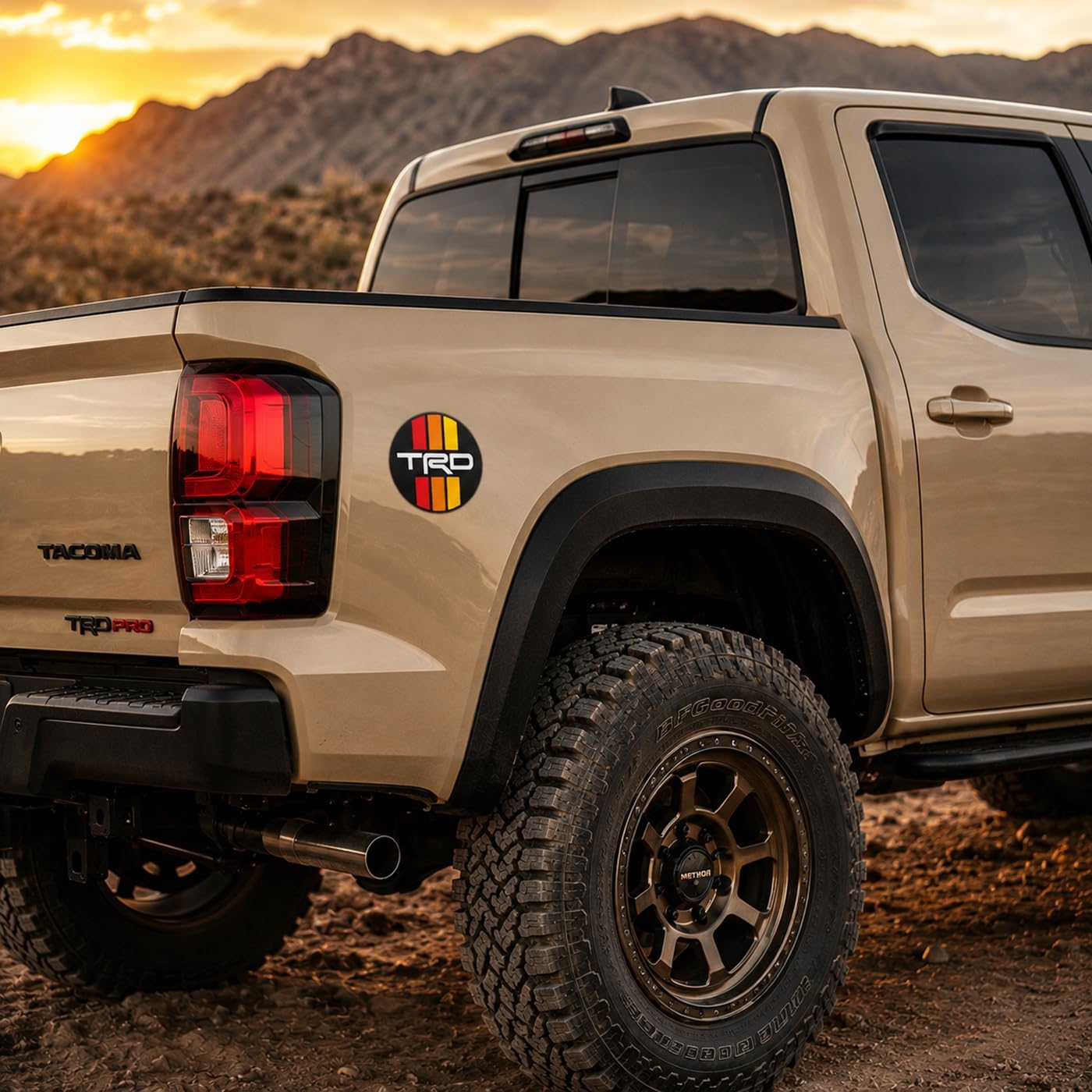 GRITKULTURE Removable Retro TRD Decal Graphic Sticker 2 Pack 5 inch Tricolor Vinyl for Universal Year Tacoma and Tundra, 4runner Offroad Trucks and SUV with Squeegee and Easy Installation #3