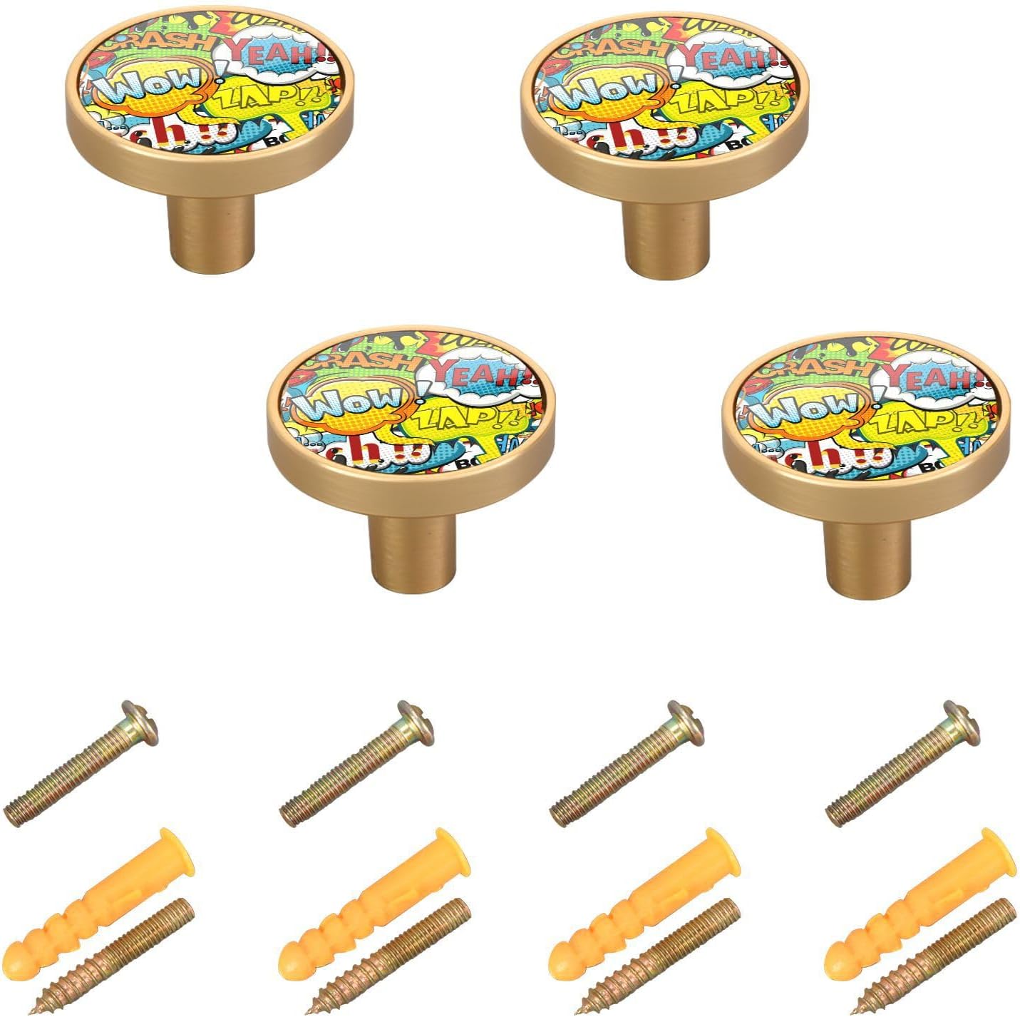 1.25 Inch Cabinet Knobs and Knobs 70s Disco Retro Grunge Graffiti Wall ...
