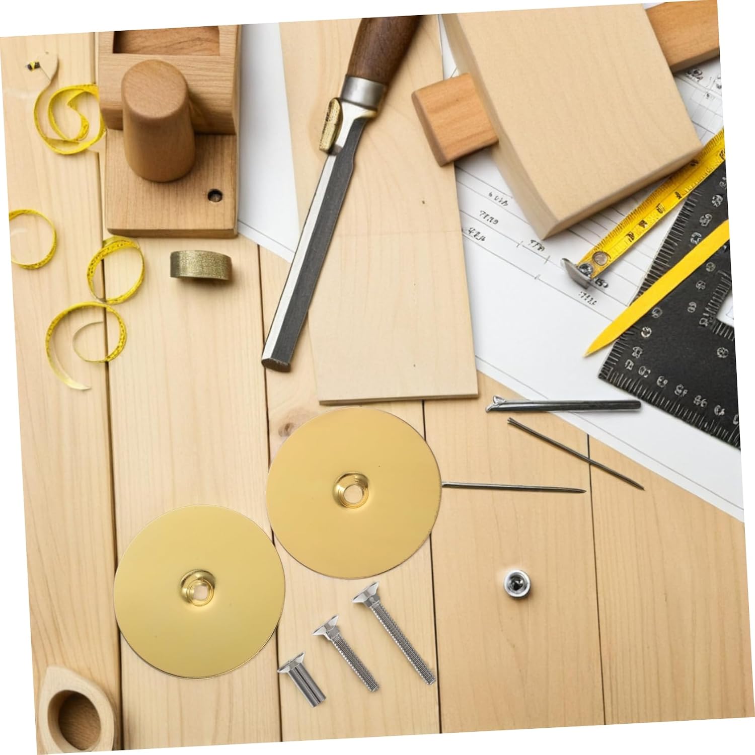 Door Hole Cover Plate Set Stainless Steel for Metal Wood Doors