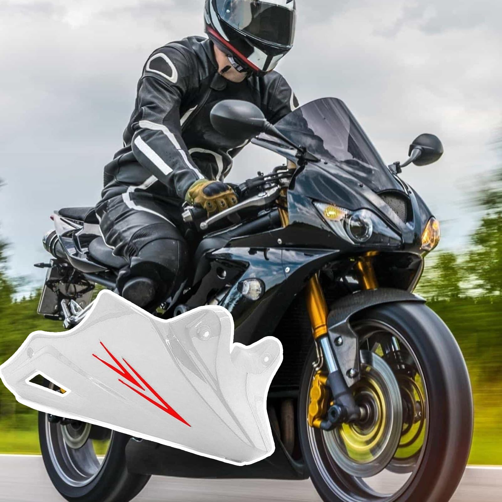 Motorcycle Chin Spoiler, protezione del motore, copertura della carenatura per protezione estetica del clima in eventi e uso quotidiano