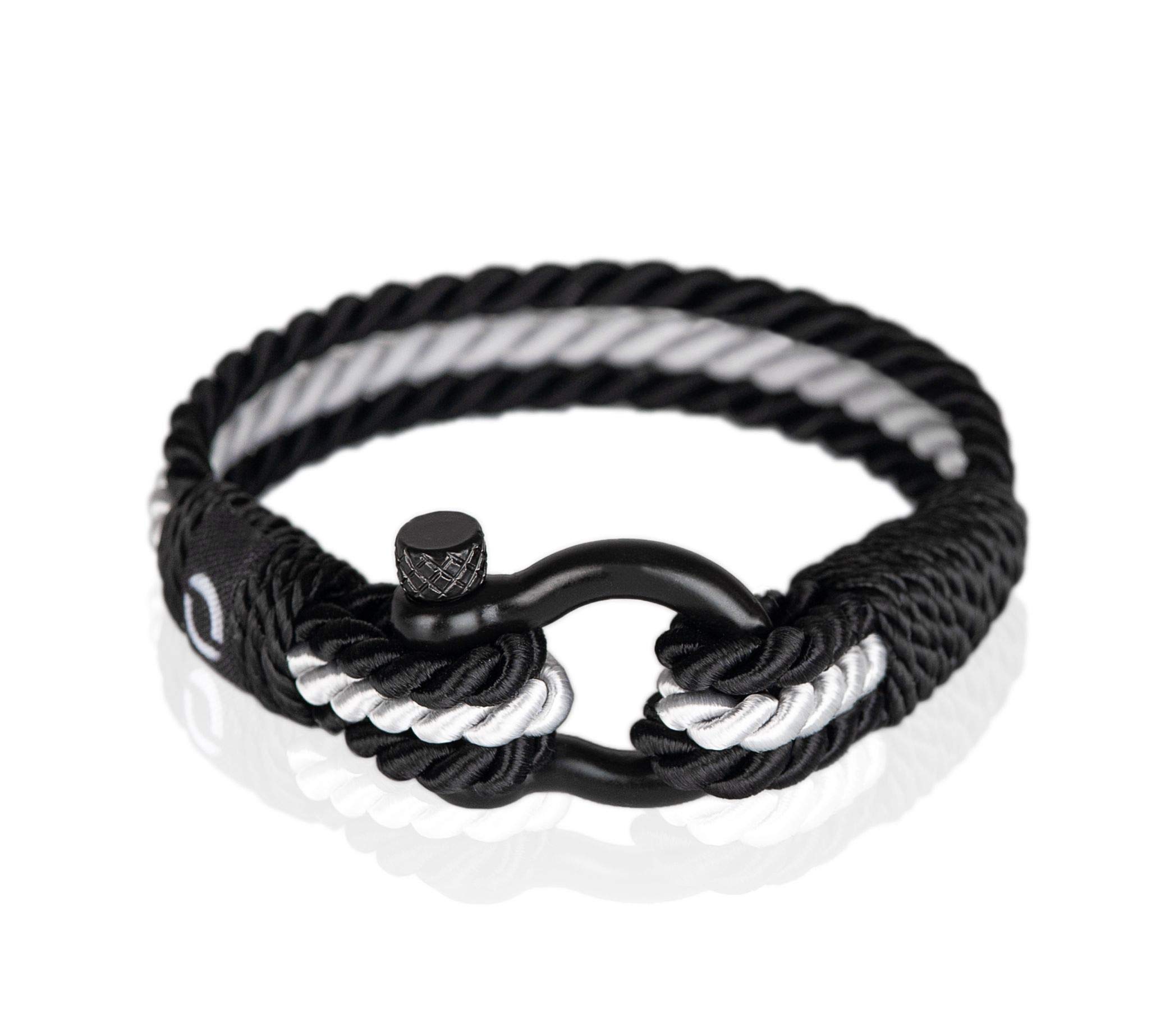 mover mens bracelet - twisted paracord bracelet for men, made of elegant cord with silver or black shackle - silver color b-5-6