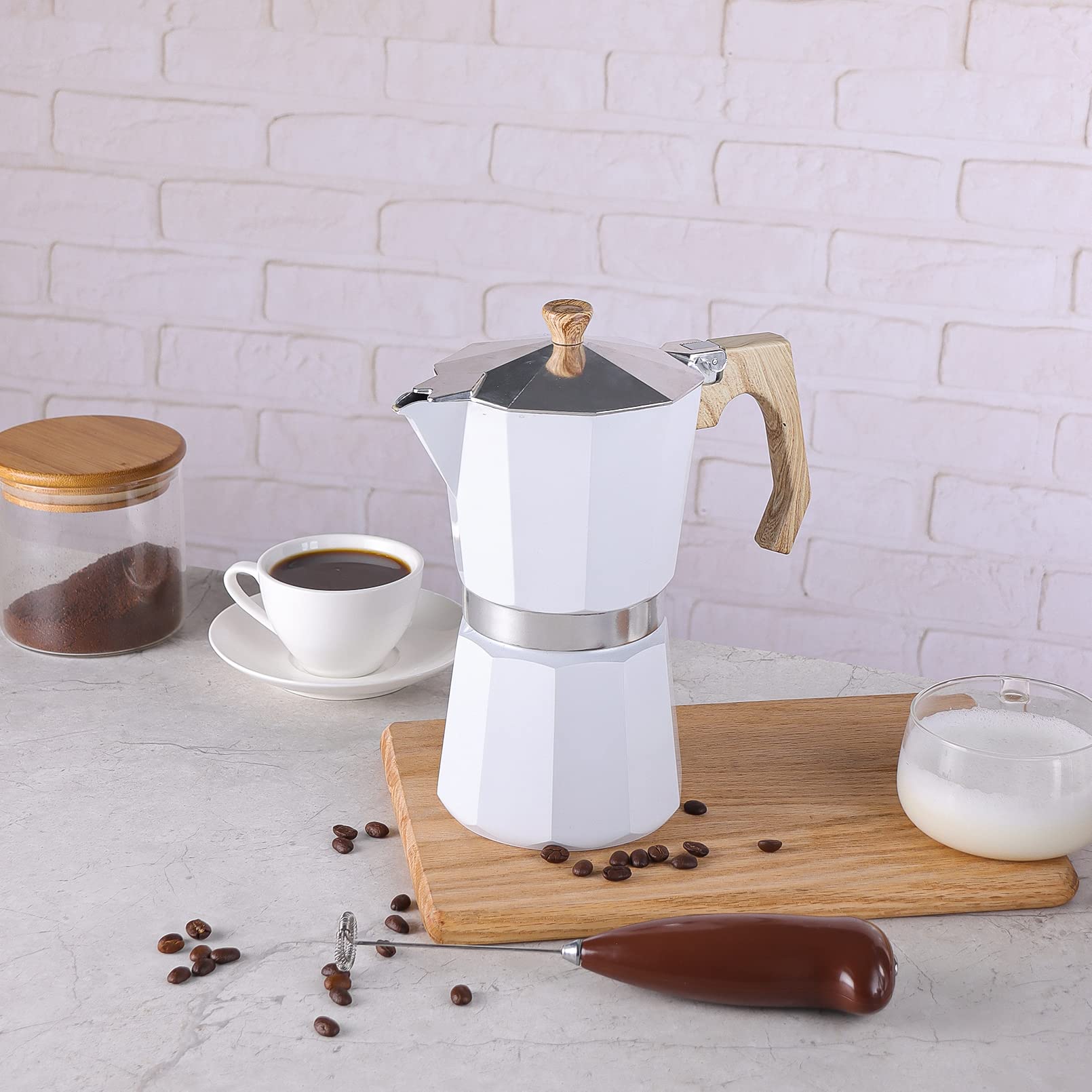 wedrink Cafetera de café espresso con 9 tazas de expreso, 15 onzas, cafetera cubana para estufa, cafetera moka italiana
