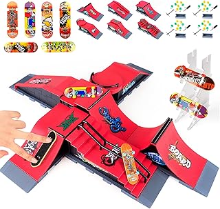 Finger Skateboard Ramp Set, Finger Skateboards Toys, Skate Park Kit for Training Props, Finger Skateboard for Training Ska...