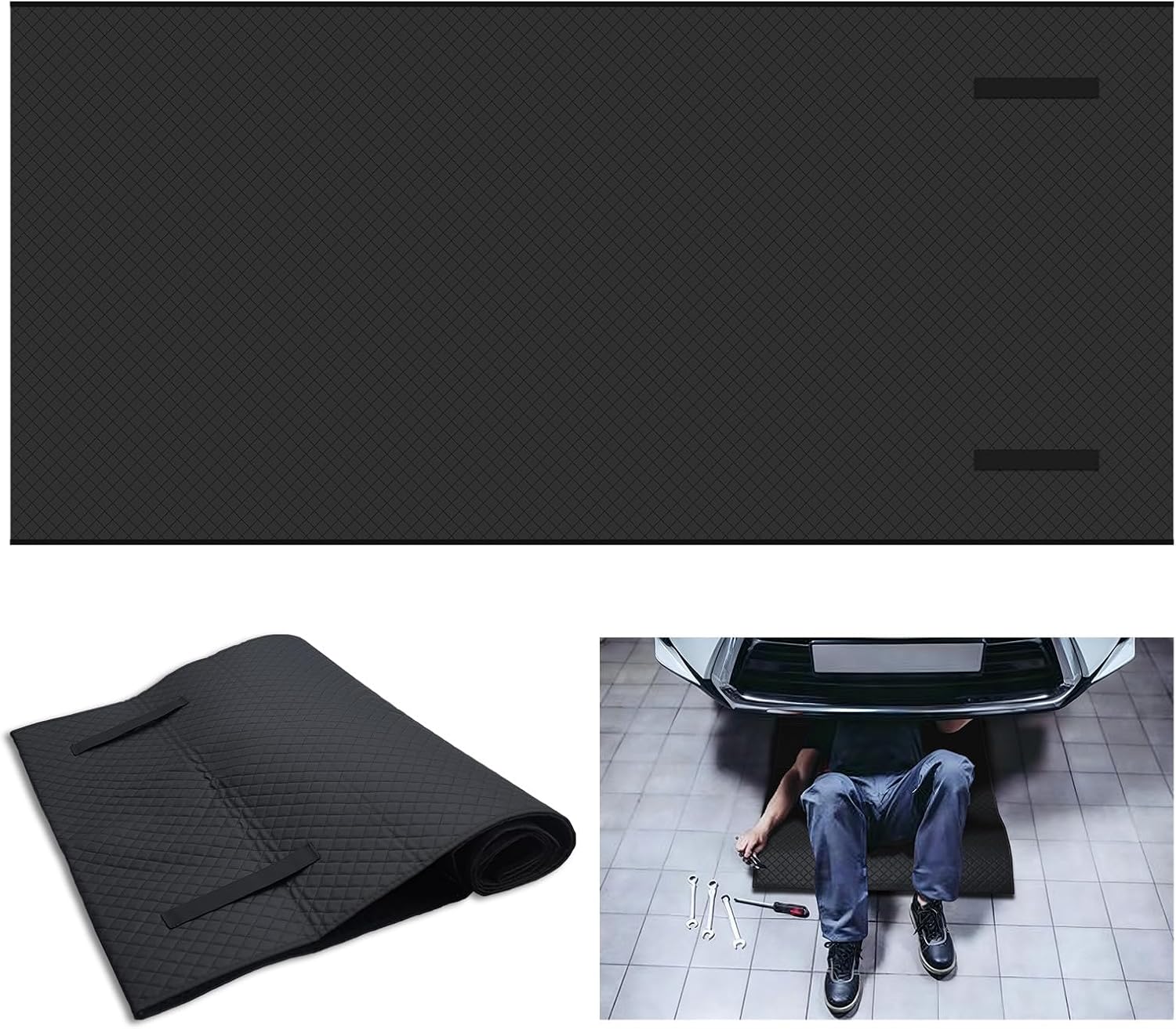Rolling Creeper Mat, Foldable Under Car Repair Mat with Storage Bag, Portable Creeper Pad for Low Clearance, All Car Models & Terrains, Ideal for Garage/Auto Repair/Self-Driving Tour,57"X27"-1Pack