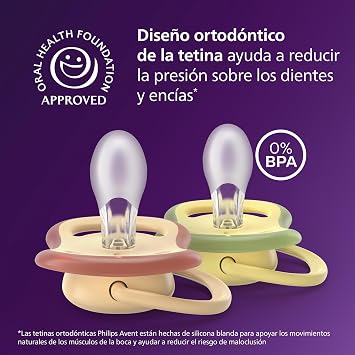 Philips Avent Ultra Air Pacifiers: Anatomically Designed, 0-6 Months, Symmetrical Soft Silicone Nipple, BPA-Free, 2 Sterilizer Cases, 4-Pack, SCF087/21