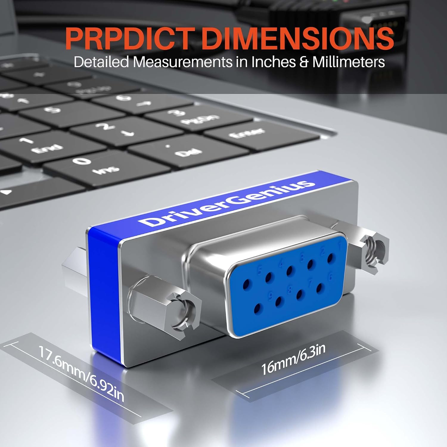 DriverGenius RD232F2F RS232 Serial DB9 Gender Changer, 9-Pin COM Port, Female/Female