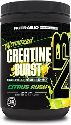 Miniatura 1 de NutraBio Creatine Burst - Monohidrato de creatina micronizada en polvo - 300 G - Crecimiento muscular, reducir el dolor - Tiempo de recuperación más