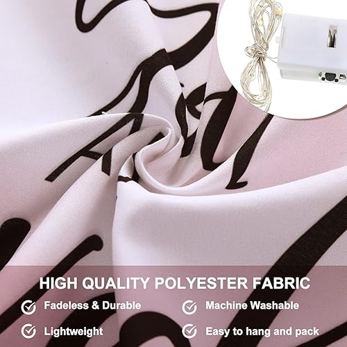 Miniatura 2 de Rtteri Tapiz floral rosa de 12 x 16 pulgadas, 6 piezas con citas inspiradoras LED de luz, decoración de pared, tapiz cristiano gris y rosa,