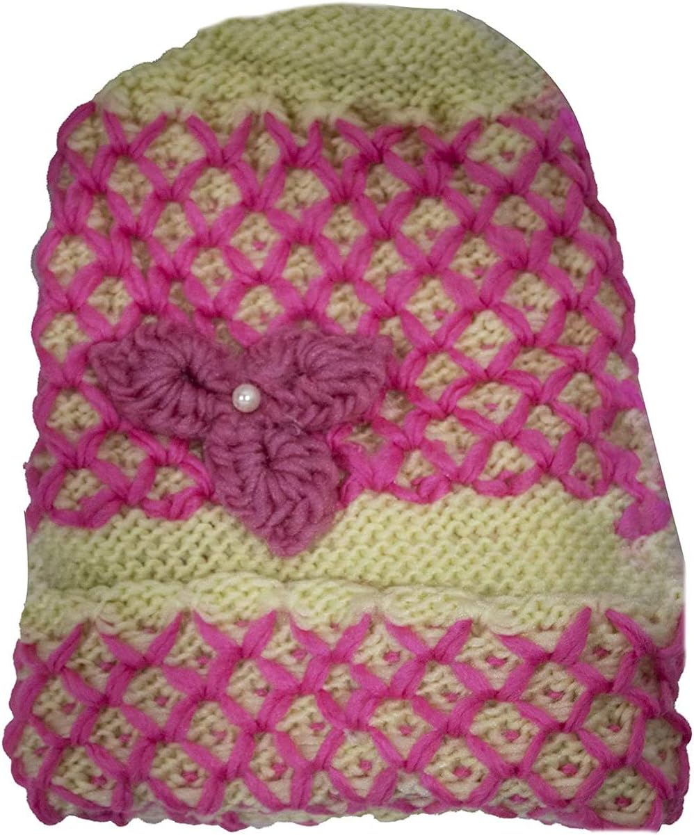 Verbier Woolen Warn Cap for Winter for Women and Girls Pink