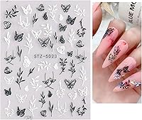 Vista 5 de JMEOWIO 3D Embossed Flower Spring Nail Art Stickers Decals Self-Adhesive Pegatinas Uñas 5D Summer Colorful Floral Nail Supplies Nail Art Design