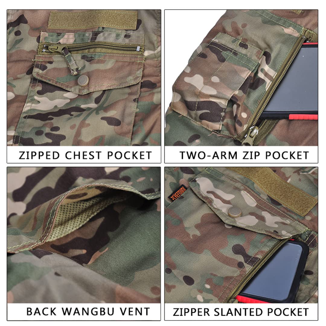 Ejército Militar Airsoft Uniforme Táctico Camuflaje Traje De Campo De Batalla Airsoft Ropa De Caza Multicam