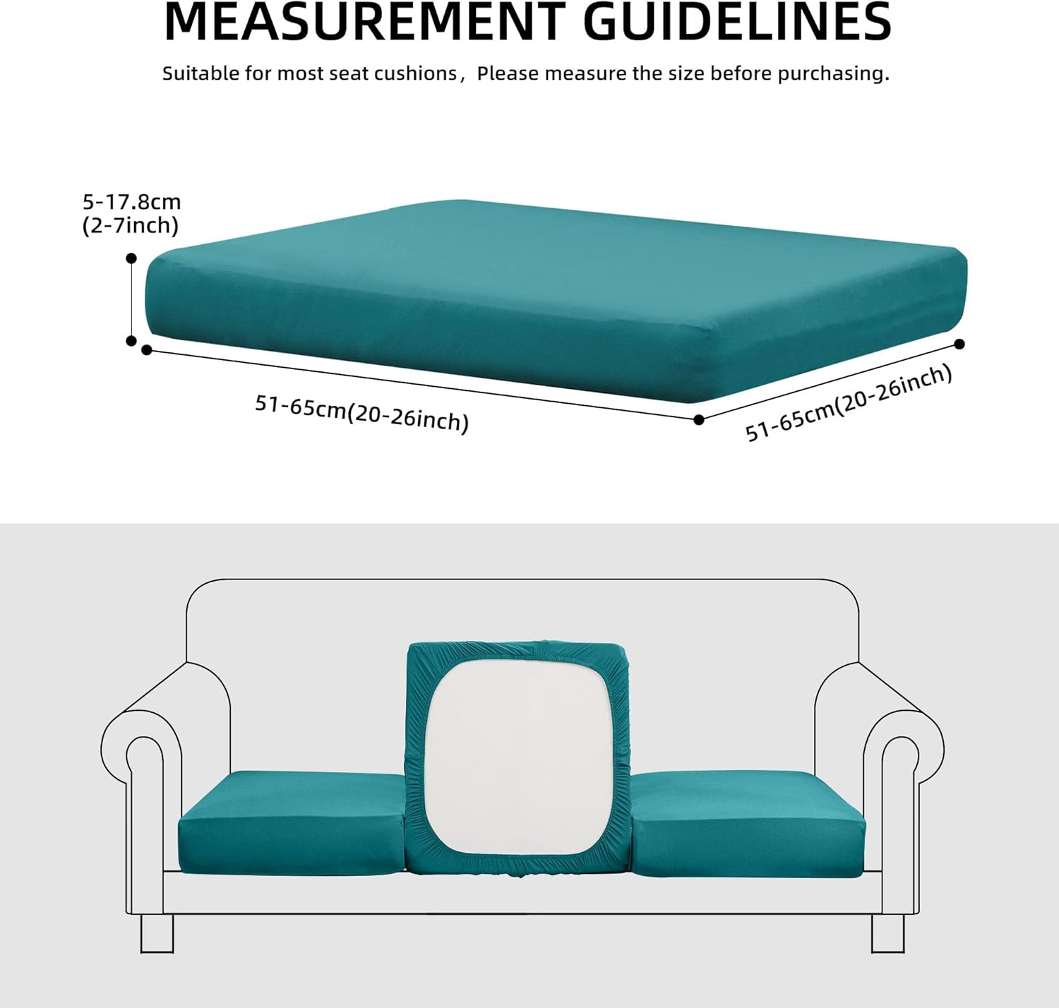 Outdoor Cushion Covers Set,8PCS Patio Furniture Couch Seat Slipcovers, Replacement for Sofa Sectional Chair(Cover，Only)