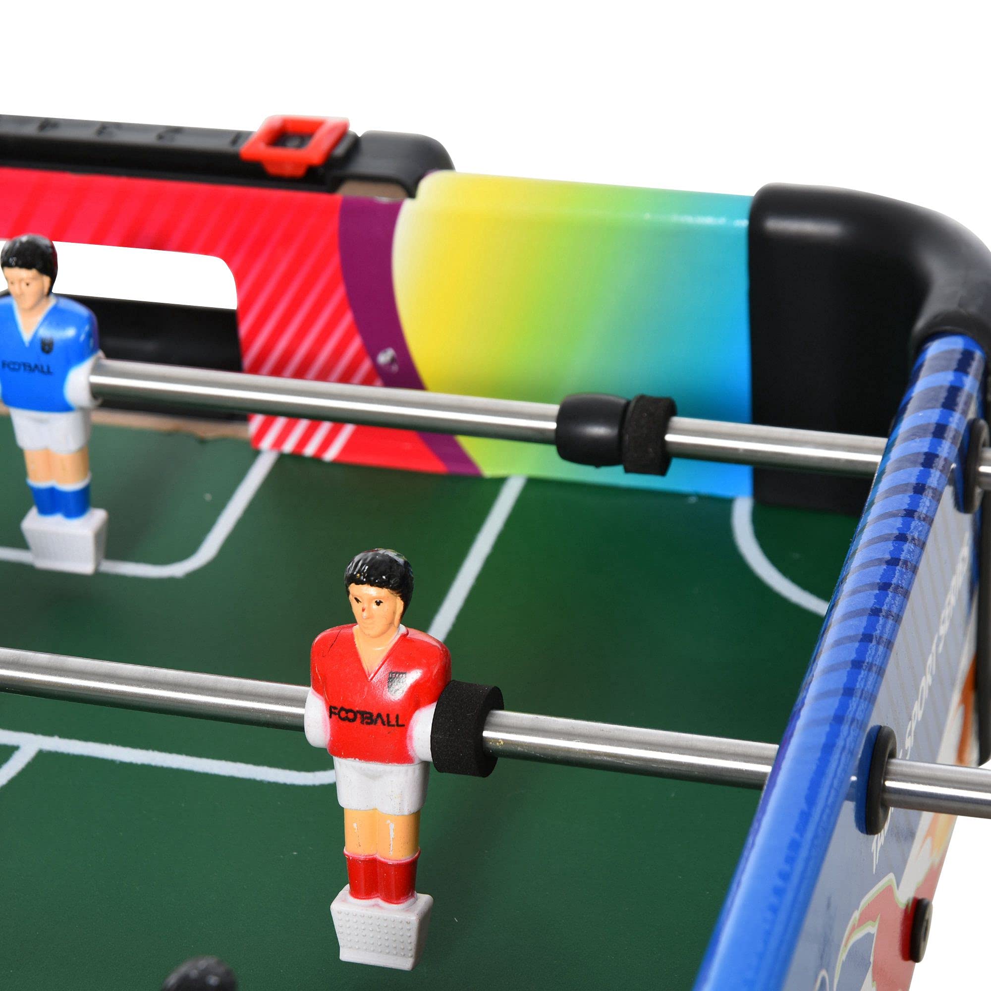 HOMCOM Mesa Multi Juegos Plegable 4 en 1 con Futbolín, Hockey, Billar y Ping-Pong, Mesa de Juegos de Sobremesa con Accesorios Incluidos, Diversión en Casa, 86,5x43,5x64 cm