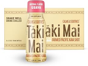Taki Mai Guava Kava Kava 2.5 oz (6-pack) Shots – Noble Kava Root Drink, Ready to Drink for Stress Support & Relaxation, Fast Acting Herbal Support for Calming Better Sleep and Balanced Mood