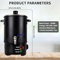 HENYEER 6L Elektromos Viaszolvasztó Gyertyakészítéshez - Gyors Melegítésű Tapadásmentes Edény Hőmérséklet Szabályozóval 7