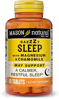 MASON NATURAL Eazzzy Sleep with Magnesium & Chamomile - Natural Sleep Aid, 60 Tablets