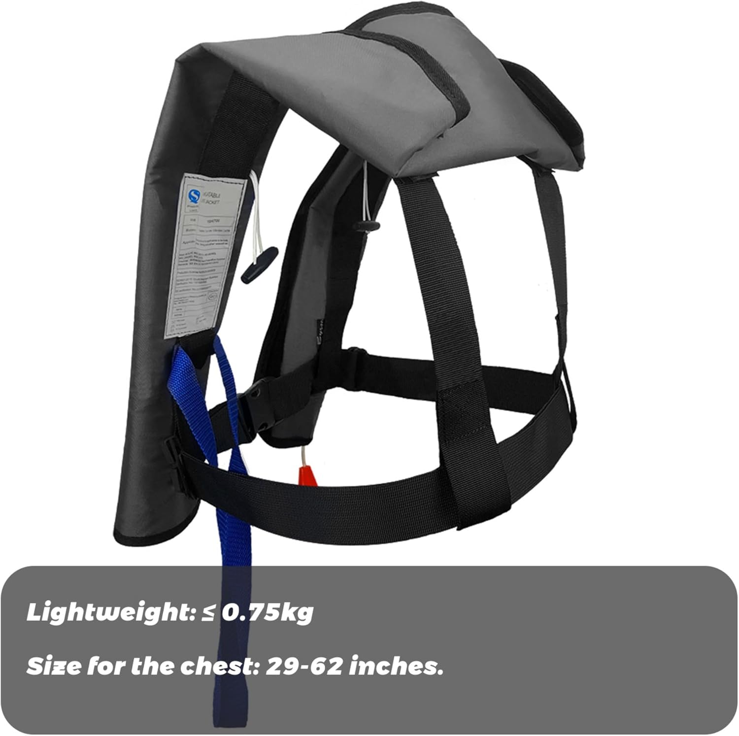 Manual Inflatable Life Jacket|Life Vest for Adults|PFD Low Profile|Supports up to 330 lbs(YSH700)
