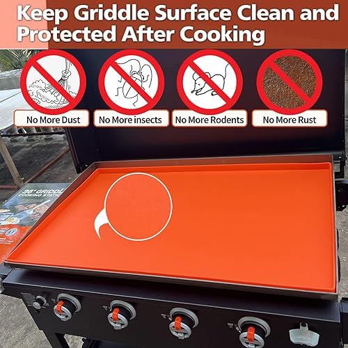 Miniatura 2 de Alfombrilla de silicona para parrilla Blackstone, cobertura completa, cubierta de parrilla, resistente, grado alimenticio, accesorios Blackstone,