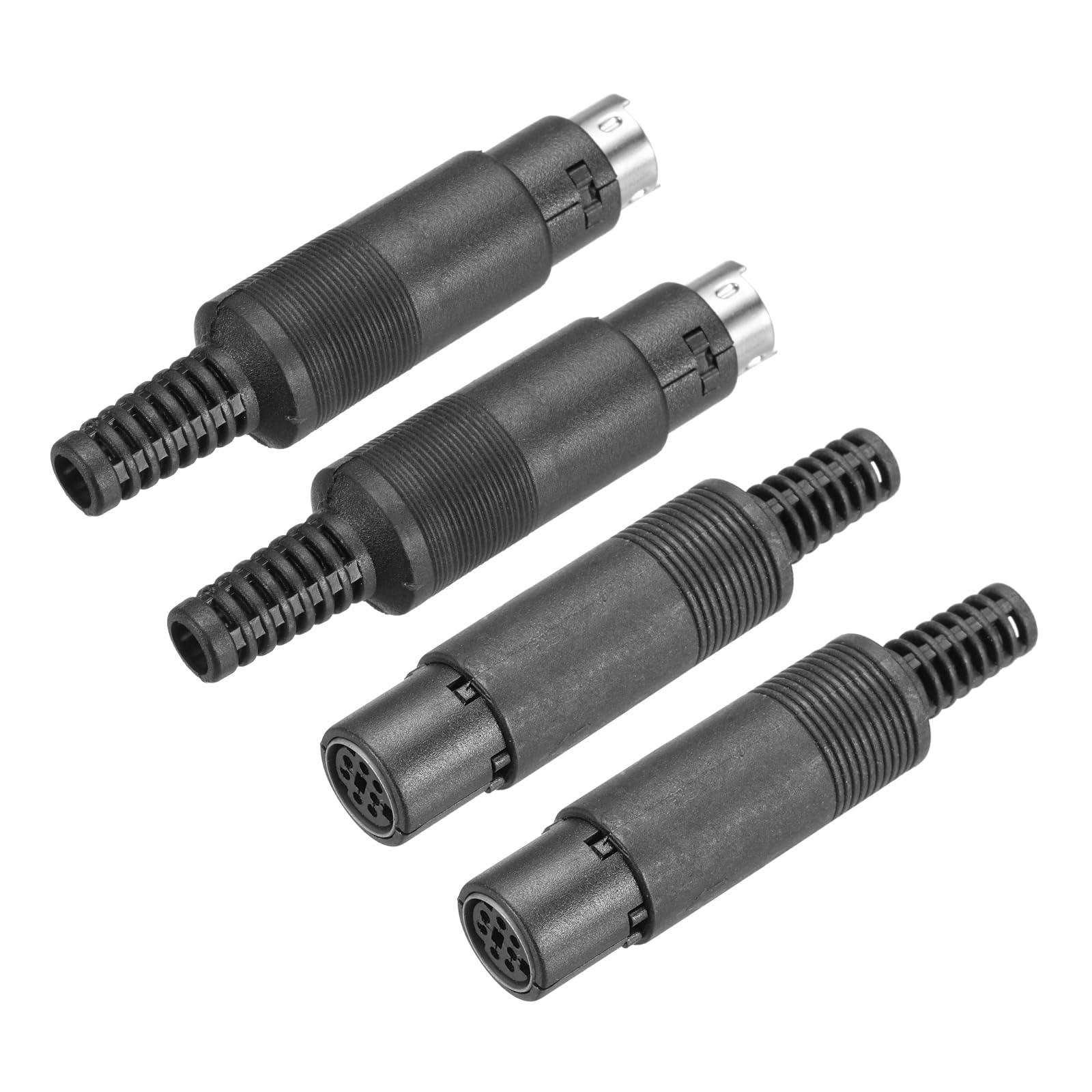 MECCANIXITY 2 Set S-Video DIN Mini Socket 7 Pin Signal Transmission Mini Din Plug for TV DVD Computer Player(PS/2 Male and Female Plug)