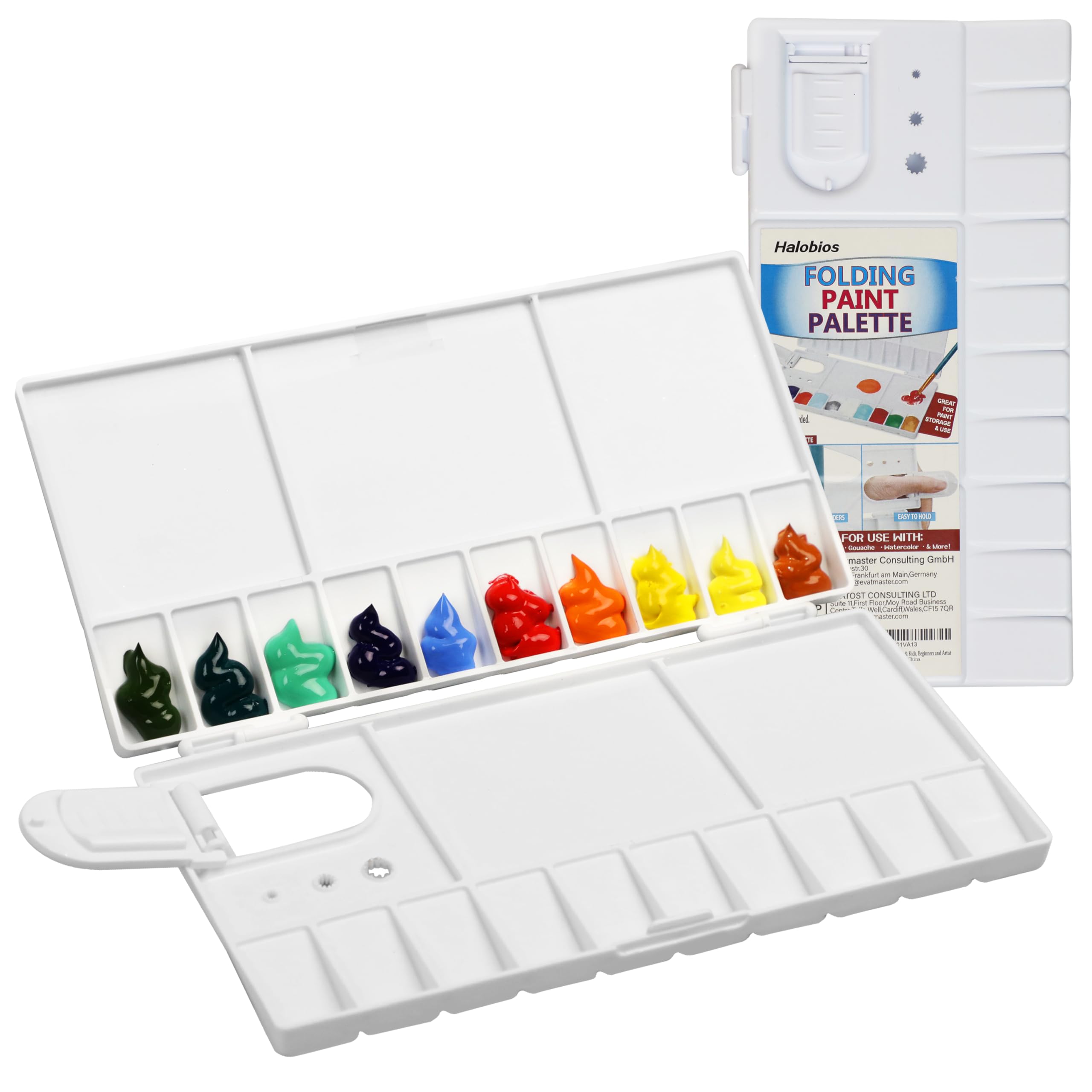 25-Well Watercolor Palette with 5 Paint Mixing Areas, Folding Acrylic Palette for DIY Craft, Drawing Project, Art Class, Paint Palette Tray for Adults, Beginners and Artists