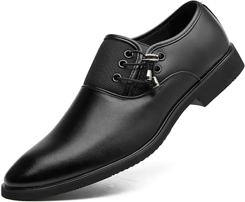 WUIWUIYU Men's Fashion Business British Slip-on/Lace-up Formal Dress Shoes