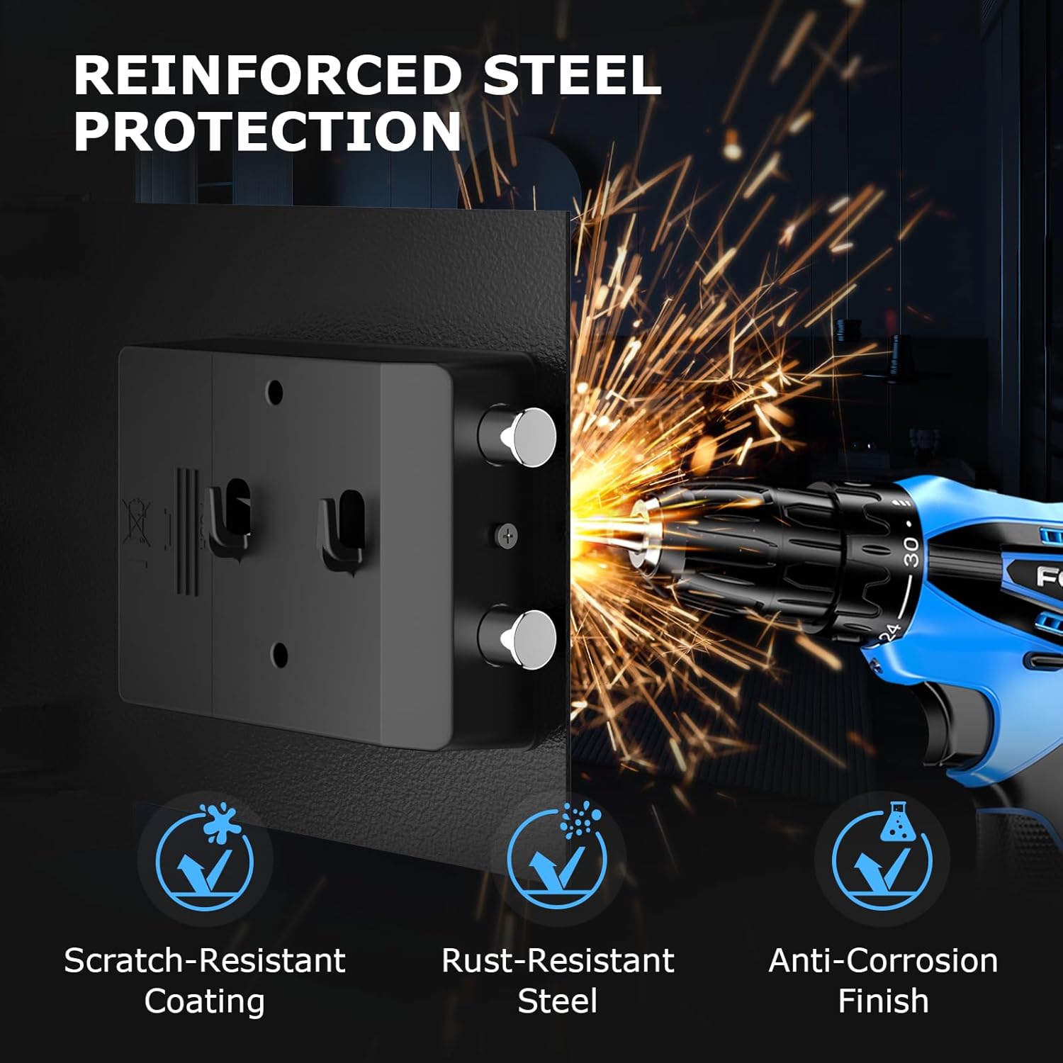 Bonsaii 0.6 Cubic Fingerprint Safe Box, Biometric Security Safe with Electronic Keypad & Removable Shelf for Valuables, Jewelry, Documents, Home Office Hotel Use, 9.84" x 13.78" x 9.84", SF002