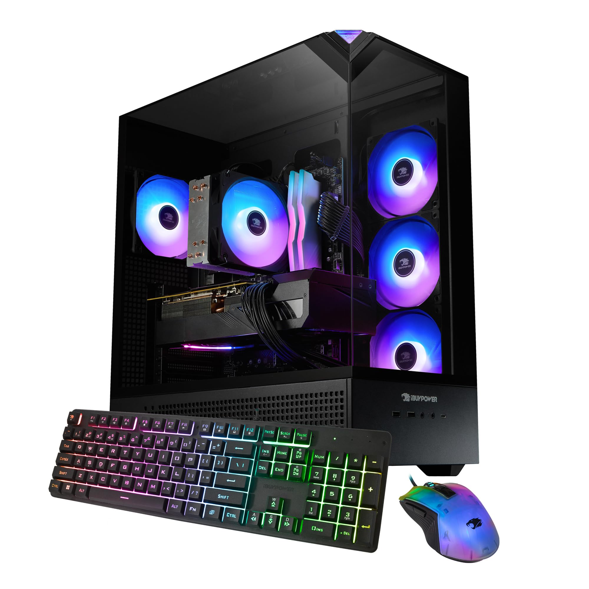 iBUYPOWER Element Gaming PC Desktop Computer Intel Core i9 14900F CPU, NVIDIA GeForce RTX 5070 12GB GPU, 32GB DDR5 RGB 5200MHz RAM, 1TB NVMe SSD, Windows 11 Home, Gamer Keyboard and Mouse - EBI9N5703