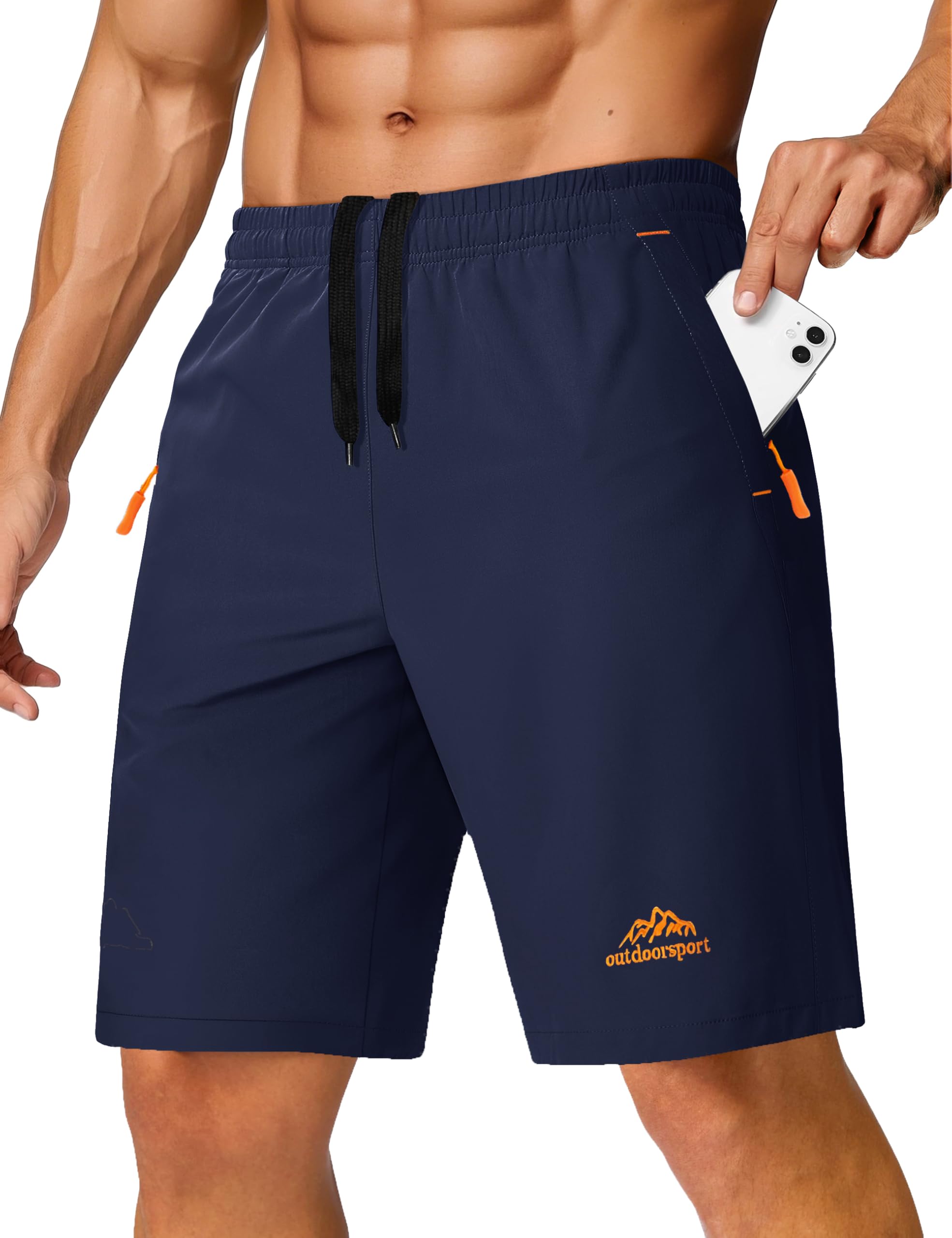 TACVASEN Men's Quick-Drying Training Shorts, Running Shorts, Breathable Sports Shorts with Zip Pockets — view 21