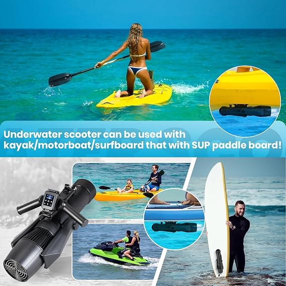 900W Underwater Propeller w/16AH Removable Battery,Surfboard & Kayak | 30m Waterproof, Multi-Use Snorkeling/Diving Gear,- 2.8m/s High-Speed Electric Fin Suit for SUP