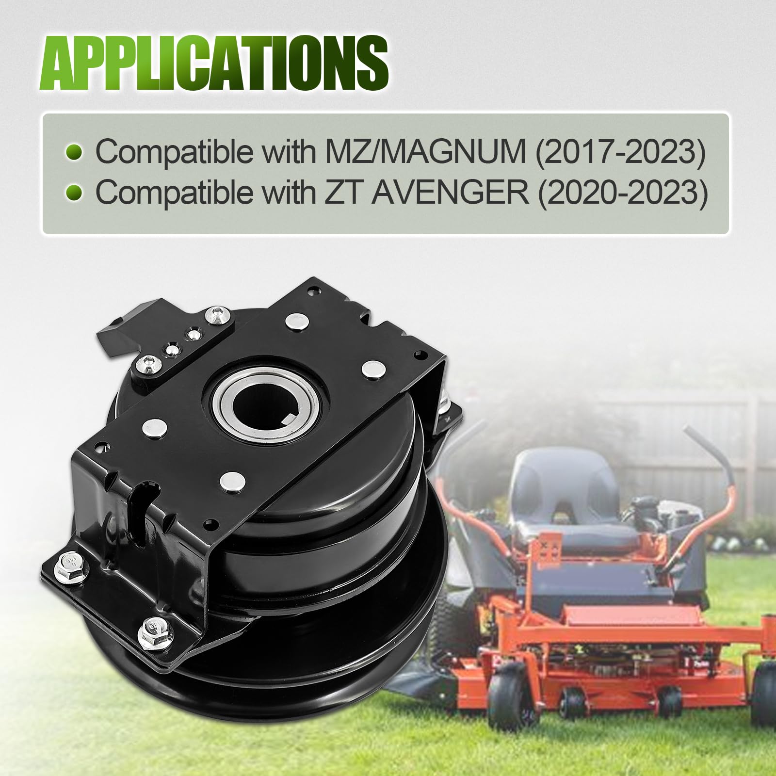 070-0055-00 - Embrague eléctrico de toma de fuerza con arnés de cables para Bad Boy MZ Magnum 2017-2023; compatible con modelos ZT Avenger 2020-2023 Reemplaza la pieza de cortacésped # 070