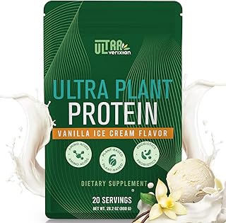 30g Plant-Based Protein Powder, 5-in-1 Vegan Protein Powder, Vanilla, 0g...