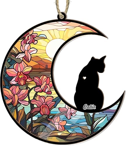Miniatura 6 de Atrapasolesadorno conmemorativo personalizado para gatos, pérdida de nombre personalizado, Navidad, 2023, regalo de condolencias, recuerdo de