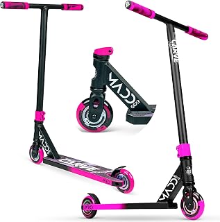 Madd Gear Carve Elite Complete Trick Scooter - Aircraft Grade Aluminum Stunt Scooter for Kids 8 Years and Up - Best Pro Scooter for Beginner/Intermediate Boys and Girls (Black/Pink)