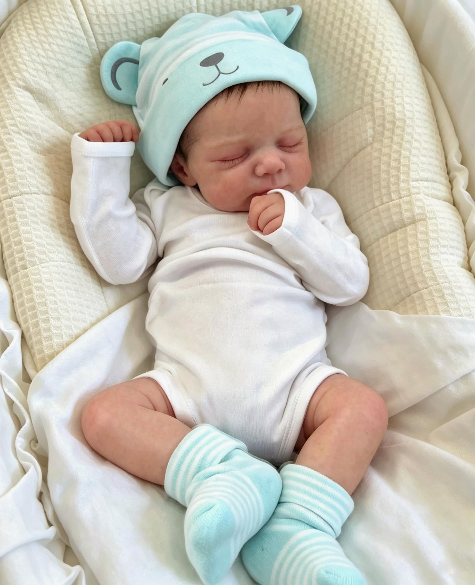 Zero pam Reborn Baby Lebensecht-45CM Reborn Baby Junge Mit VollVinyl Körper, Reborns Puppen Lebensecht, Puppe Wie Echtes Babys, Lebensechte Babypuppen