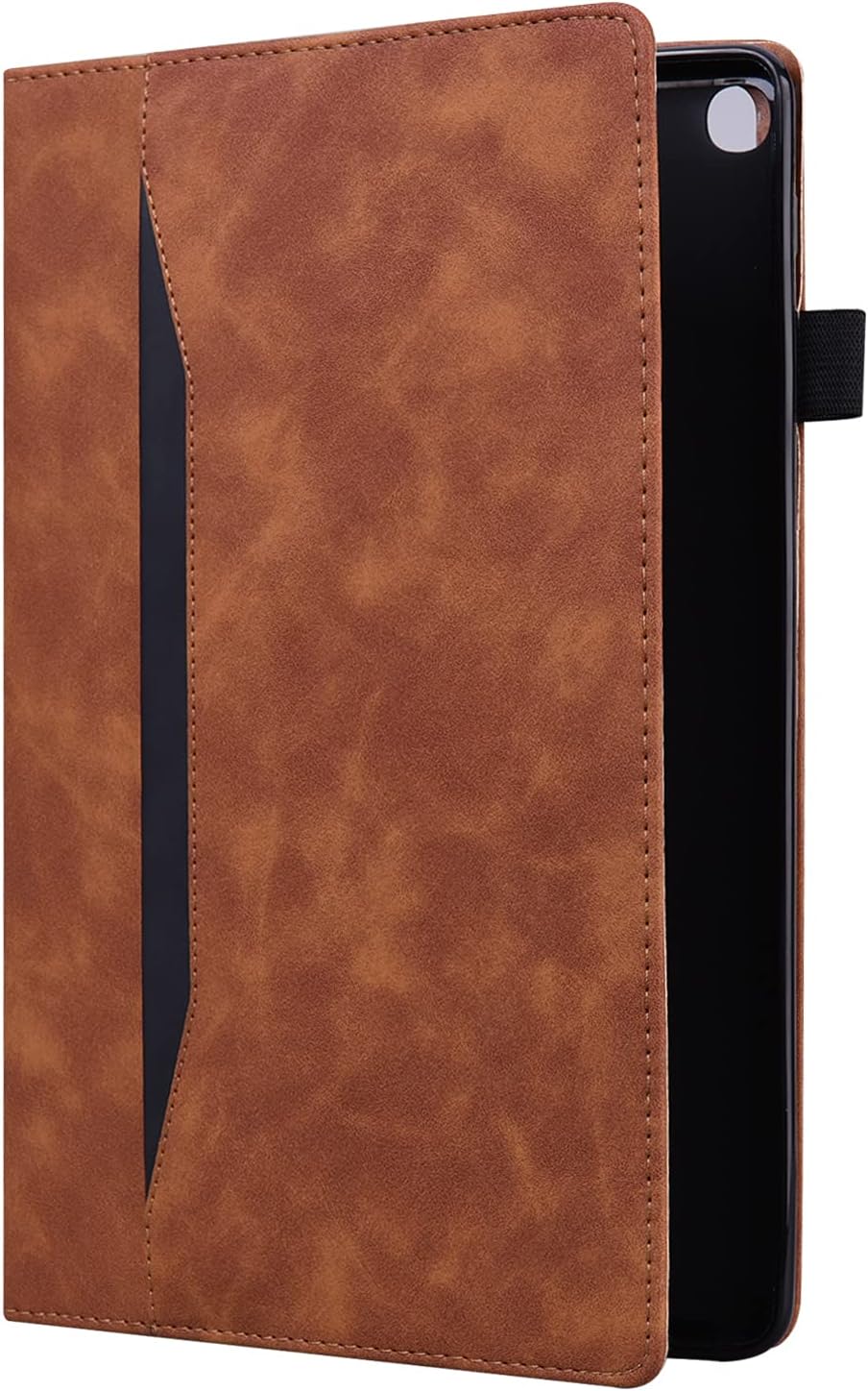 Case for Amazon Fire HD 8 Tablet (8th/7th/6th Generation, 2018/2017/2016 Release), Smart Business PU Leather Stand Folio Cover with Pencil Card Holder & Elastic Band & Auto Wake/Sleep, Brown