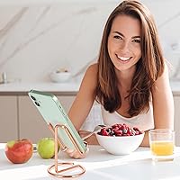 Vista 11 de Paquete de 2 soportes para teléfono celular para escritorio, bonito soporte de metal dorado para teléfono celular, accesorios de escritorio