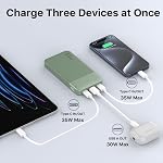 NOBIS 35W Portable Charger Power Bank 10000mAh, Fast Charging with 2 USB-C & USB-A, Digital Display Battery Pack for Phone and Tablet