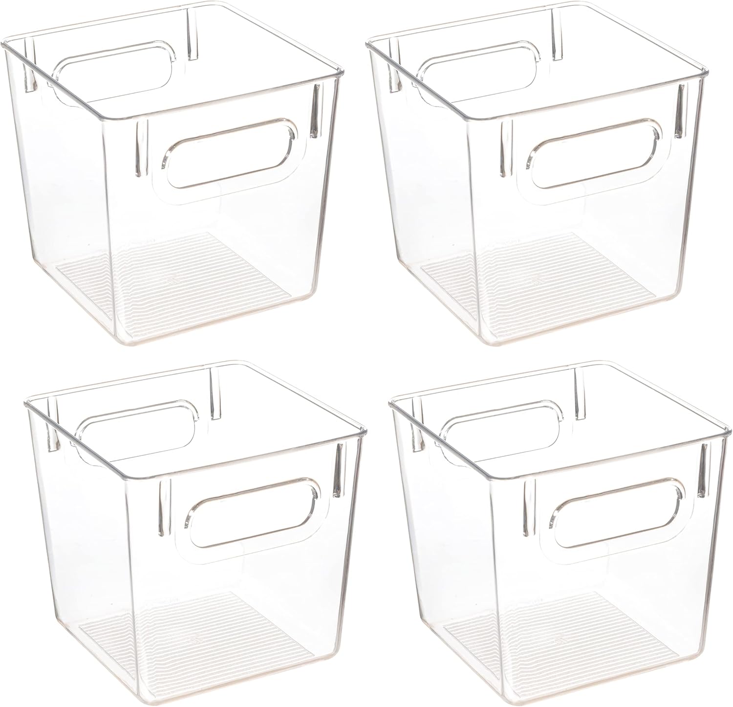 Amtido Clear Plastic Storage Bins for FridgeFreezer, Cupboard, and