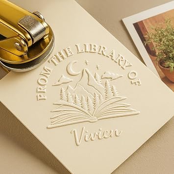 Custom DIY Embosser Stamp, Personalized from The Library of Design, Book Embosser for DIY Journals, Soap Labels & Craft Packaging